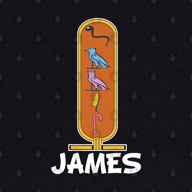 JAMES-American names in hieroglyphic letters-James, name in a Pharaonic Khartouch-Hieroglyphic pharaonic names by egygraphics